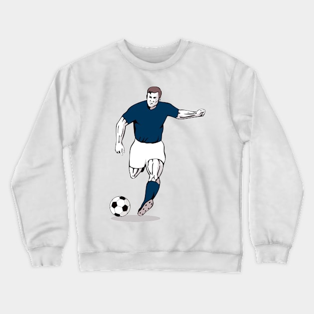 Football  Player Kicking Ball Retro Crewneck Sweatshirt by retrovectors